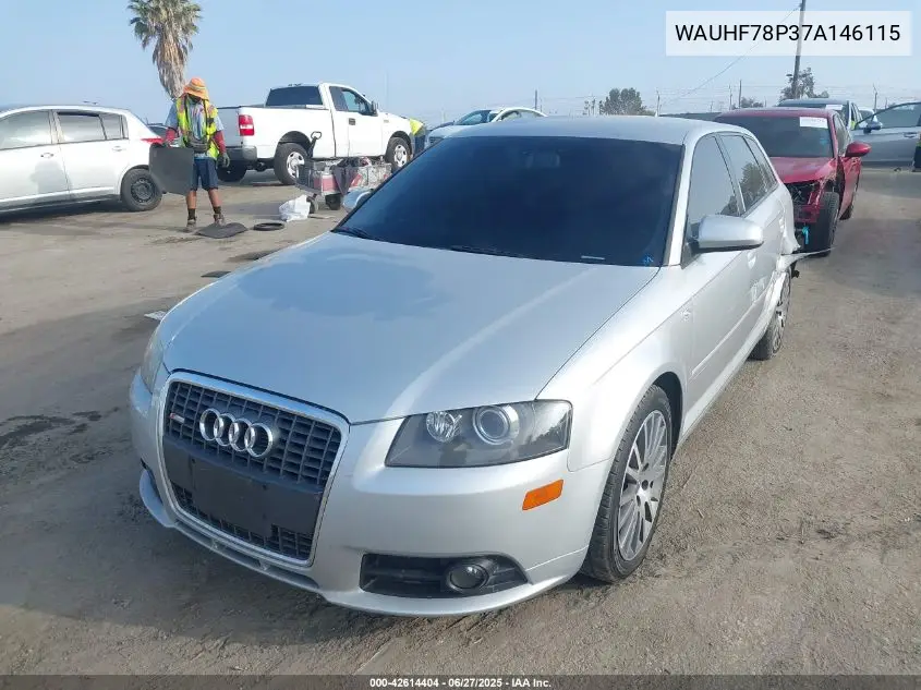 2007 Audi A3 2.0T VIN: WAUHF78P37A146115 Lot: 42614404