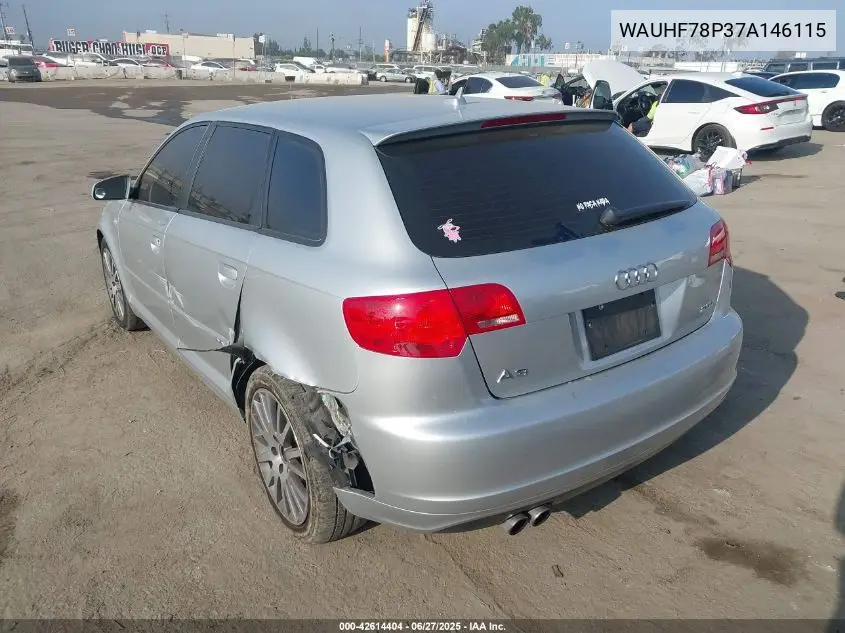2007 Audi A3 2.0T VIN: WAUHF78P37A146115 Lot: 42614404
