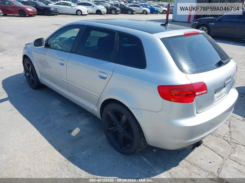 2009 Audi A3 2.0T VIN: WAUKF78P59A046784 Lot: 40185030
