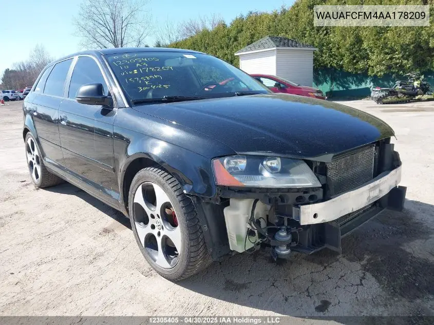 2010 Audi A3 VIN: WAUAFCFM4AA178209 Lot: 12305405
