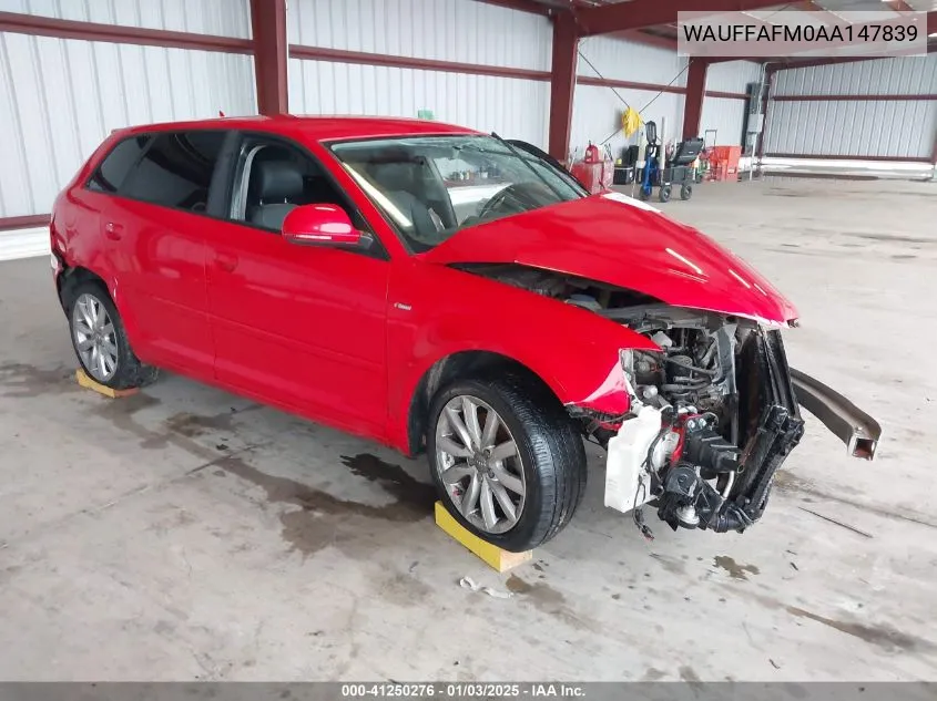 2010 Audi A3 2.0T Premium VIN: WAUFFAFM0AA147839 Lot: 41250276