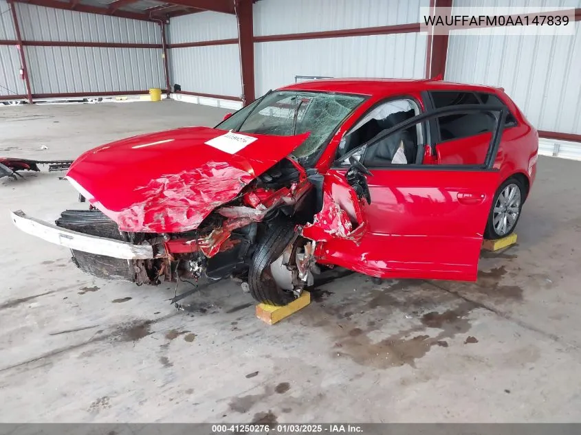 2010 Audi A3 2.0T Premium VIN: WAUFFAFM0AA147839 Lot: 41250276