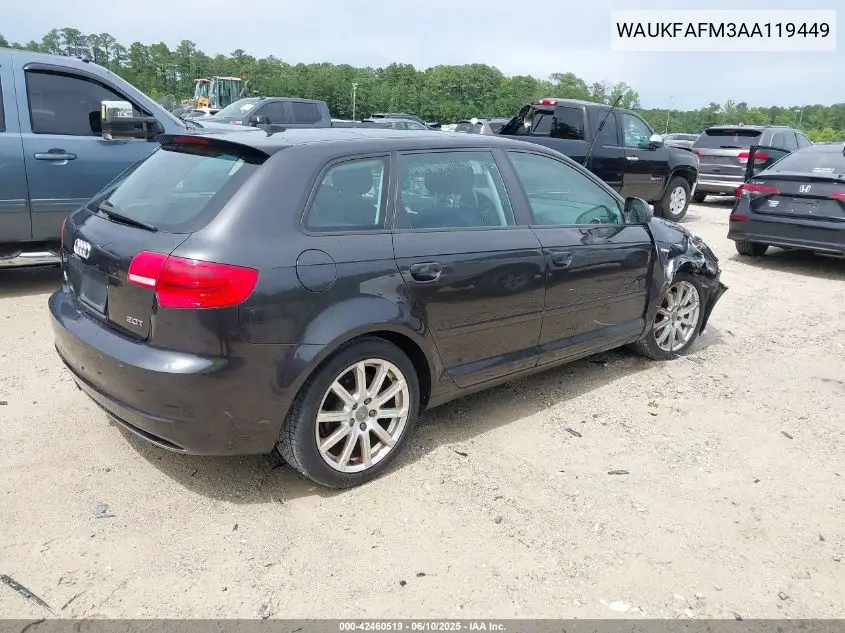 2010 Audi A3 2.0T Premium VIN: WAUKFAFM3AA119449 Lot: 42460519
