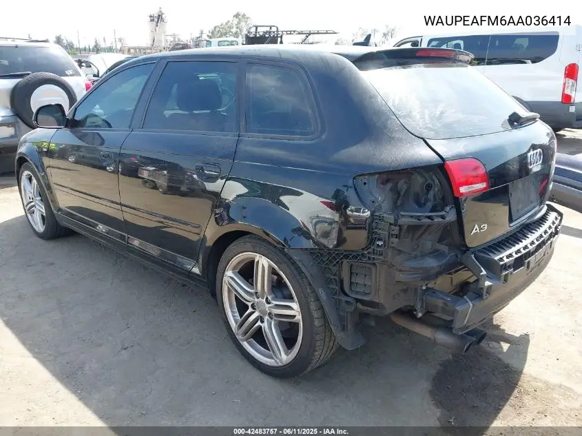 2010 Audi A3 2.0T Premium VIN: WAUPEAFM6AA036414 Lot: 42483757