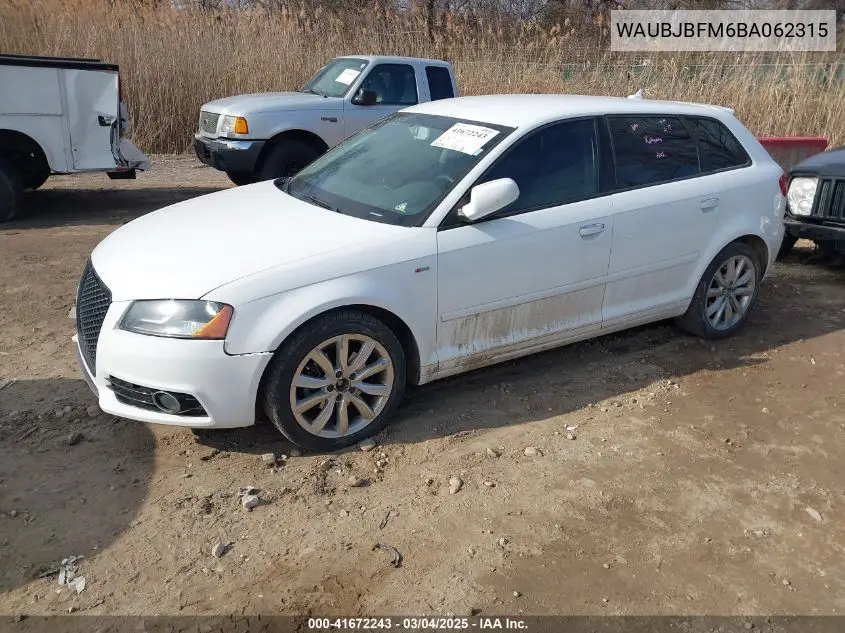 2011 Audi A3 2.0 Tdi Premium VIN: WAUBJBFM6BA062315 Lot: 41672243