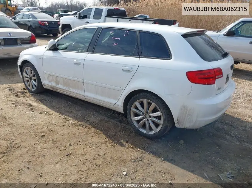2011 Audi A3 2.0 Tdi Premium VIN: WAUBJBFM6BA062315 Lot: 41672243