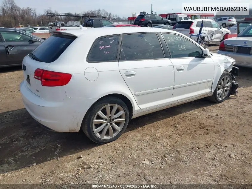 2011 Audi A3 2.0 Tdi Premium VIN: WAUBJBFM6BA062315 Lot: 41672243