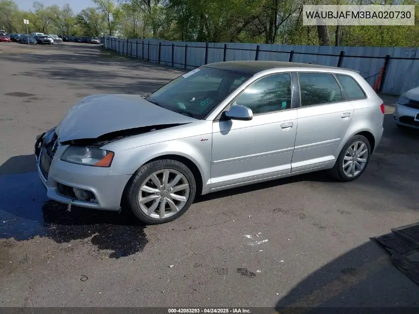 2011 Audi A3 2.0 Tdi Premium VIN: WAUBJAFM3BA020730 Lot: 42083293