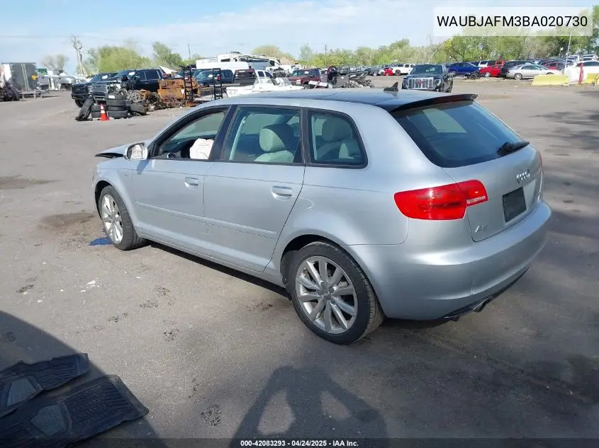 2011 Audi A3 2.0 Tdi Premium VIN: WAUBJAFM3BA020730 Lot: 42083293