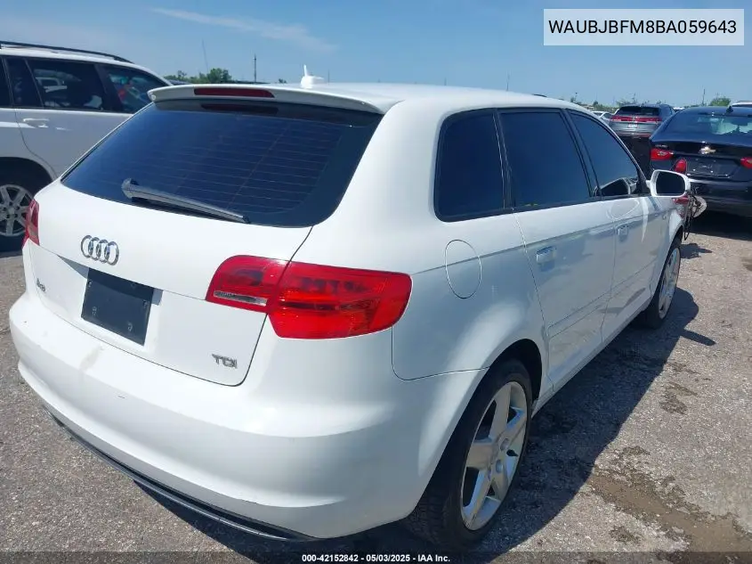 2011 Audi A3 2.0 Tdi Premium VIN: WAUBJBFM8BA059643 Lot: 42152842