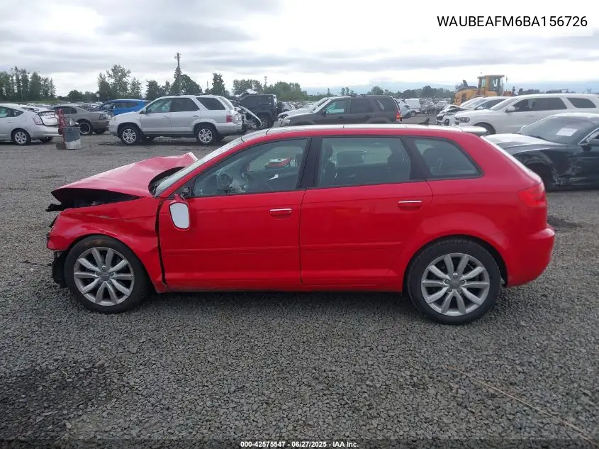 2011 Audi A3 2.0T Premium VIN: WAUBEAFM6BA156726 Lot: 42575547