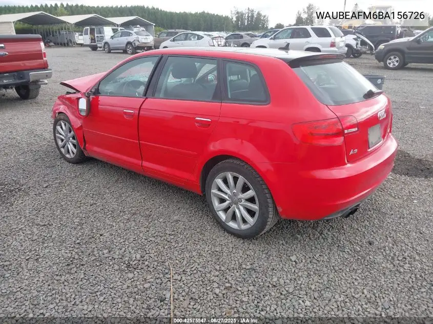 2011 Audi A3 2.0T Premium VIN: WAUBEAFM6BA156726 Lot: 42575547