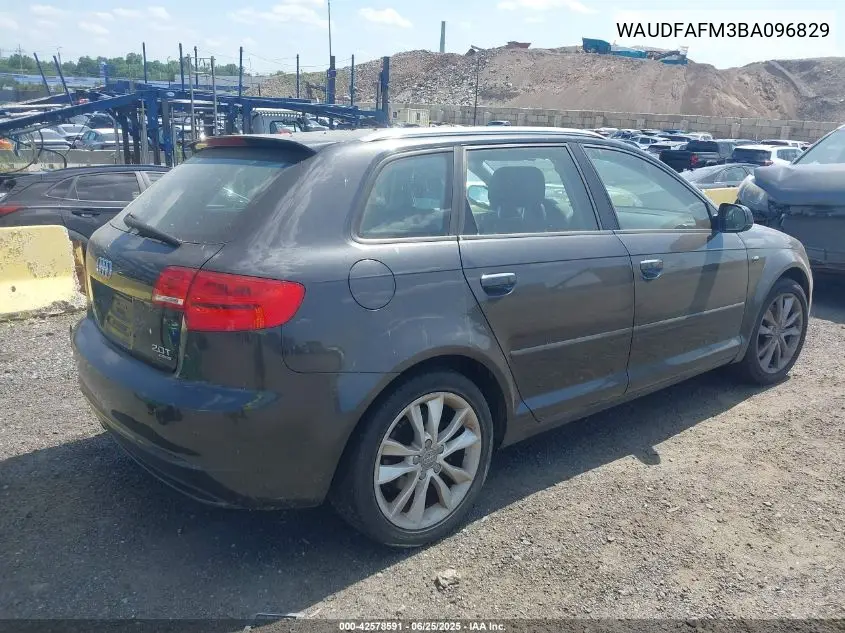 2011 Audi A3 2.0T Premium VIN: WAUDFAFM3BA096829 Lot: 42578591