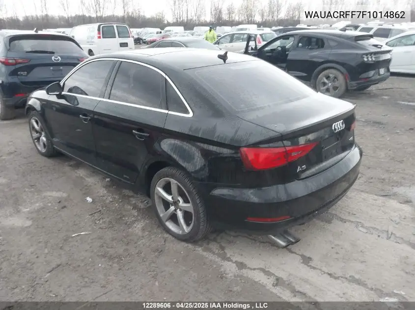 2015 Audi A3 1.8T Komfort VIN: WAUACRFF7F1014862 Lot: 12289606
