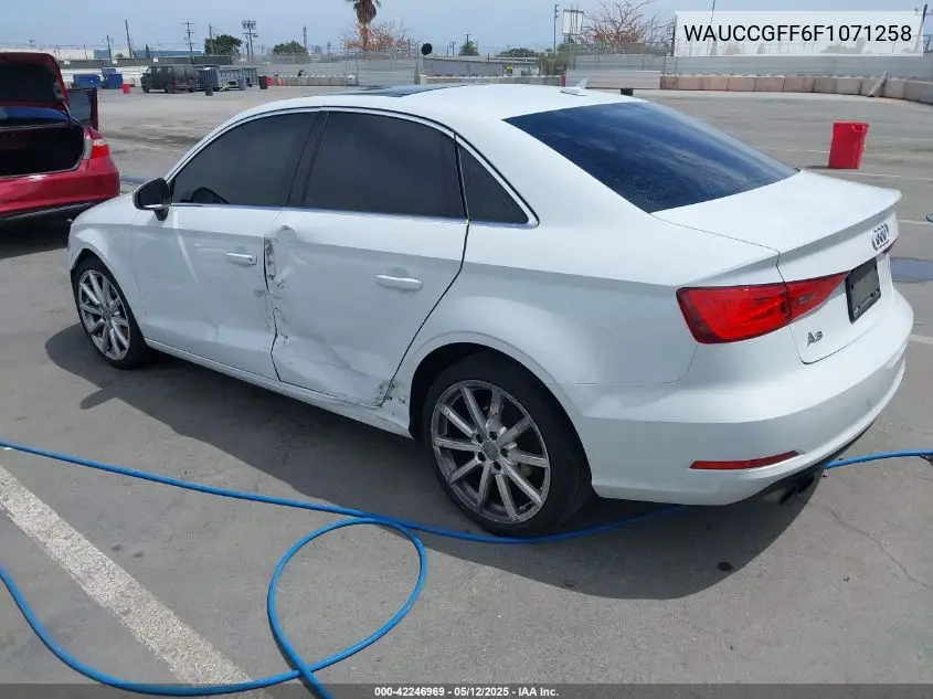 2015 Audi A3 1.8T Premium VIN: WAUCCGFF6F1071258 Lot: 42246969