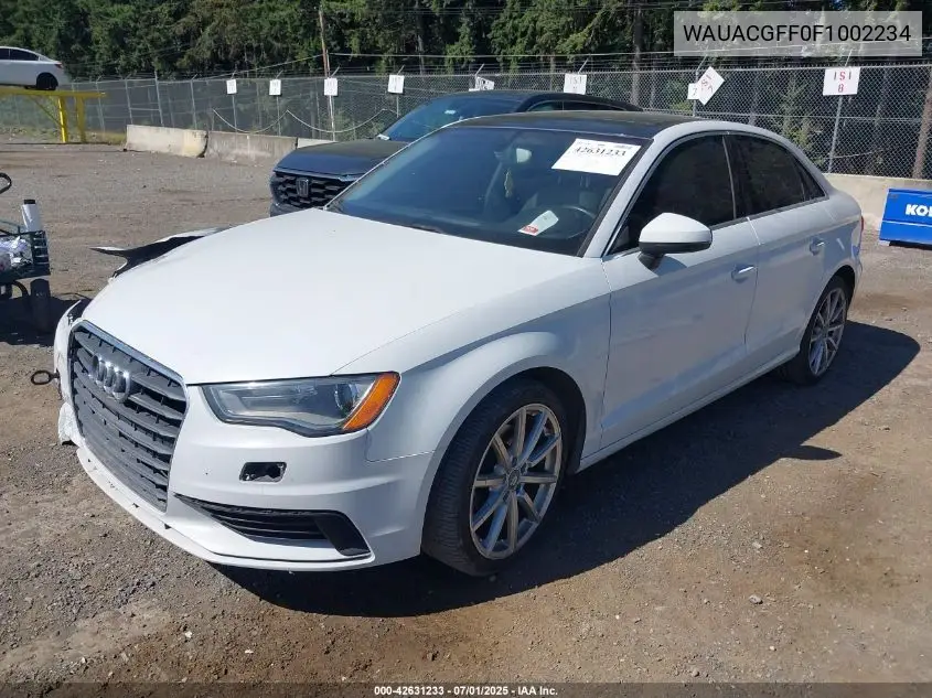2015 Audi A3 1.8T Premium VIN: WAUACGFF0F1002234 Lot: 42631233