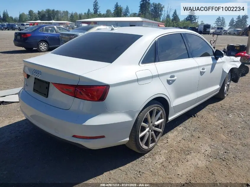 2015 Audi A3 1.8T Premium VIN: WAUACGFF0F1002234 Lot: 42631233