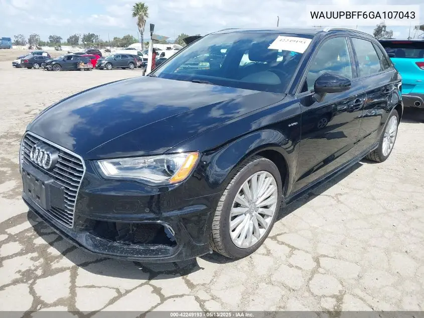 2016 Audi A3 E-Tron 1.4T Premium VIN: WAUUPBFF6GA107043 Lot: 42249193