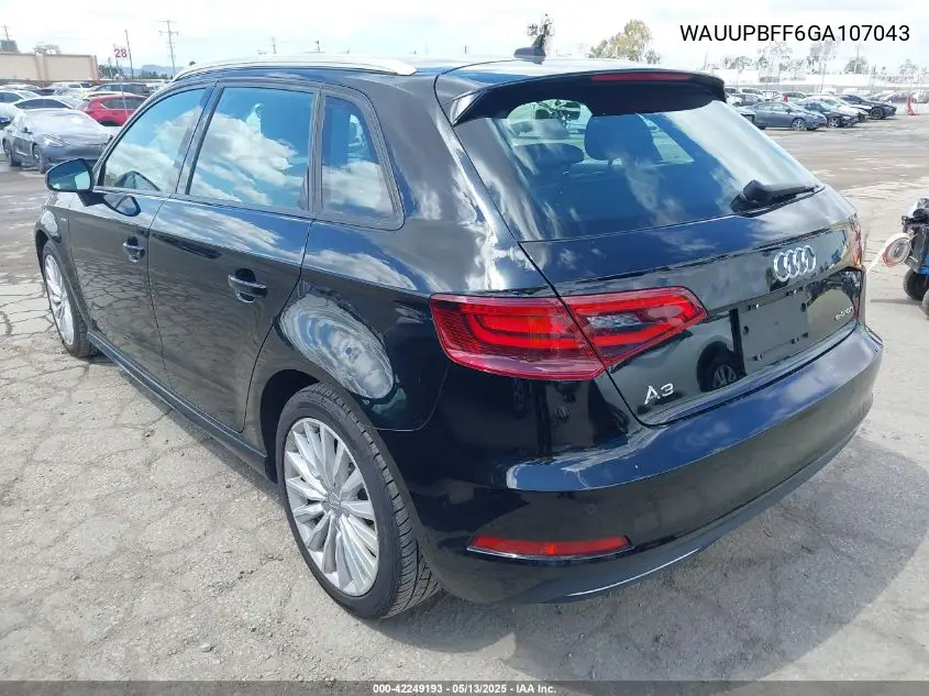 2016 Audi A3 E-Tron 1.4T Premium VIN: WAUUPBFF6GA107043 Lot: 42249193