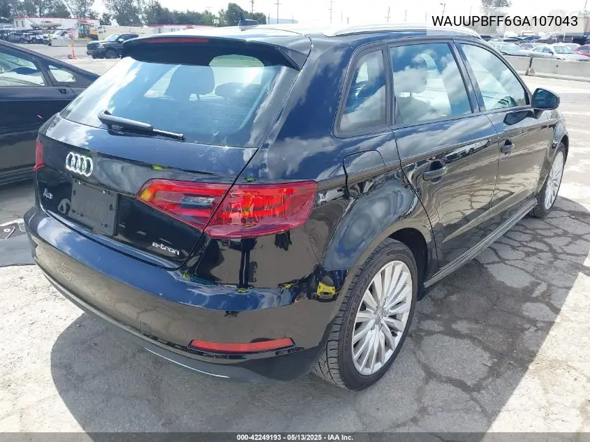 2016 Audi A3 E-Tron 1.4T Premium VIN: WAUUPBFF6GA107043 Lot: 42249193