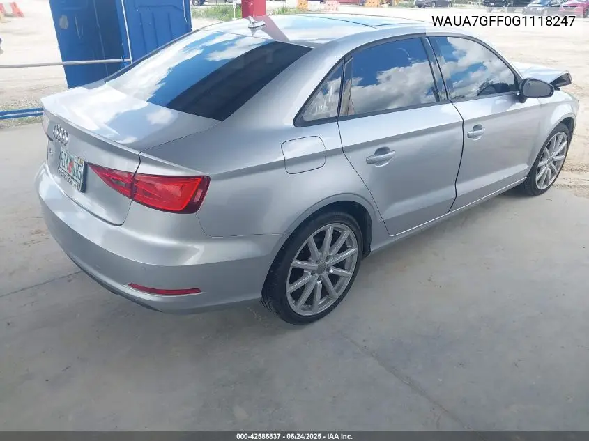 2016 Audi A3 1.8T Premium VIN: WAUA7GFF0G1118247 Lot: 42586837