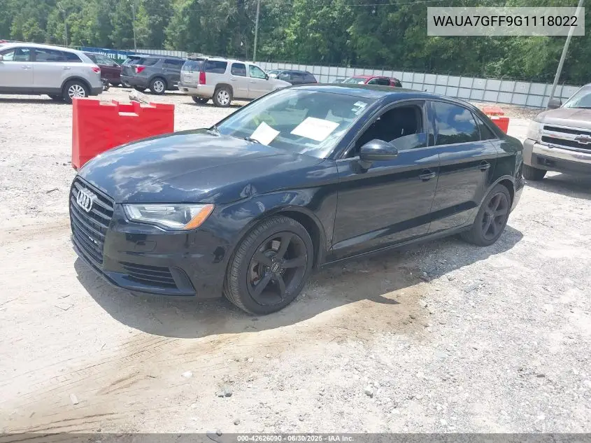 2016 Audi A3 1.8T Premium VIN: WAUA7GFF9G1118022 Lot: 42626090