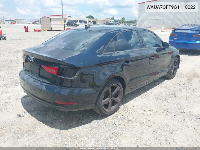 2016 Audi A3 1.8T Premium VIN: WAUA7GFF9G1118022 Lot: 42626090