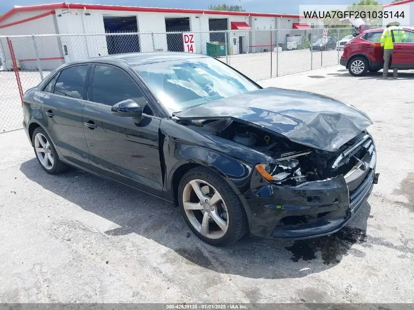 2016 Audi A3 1.8T Premium VIN: WAUA7GFF2G1035144 Lot: 42639135
