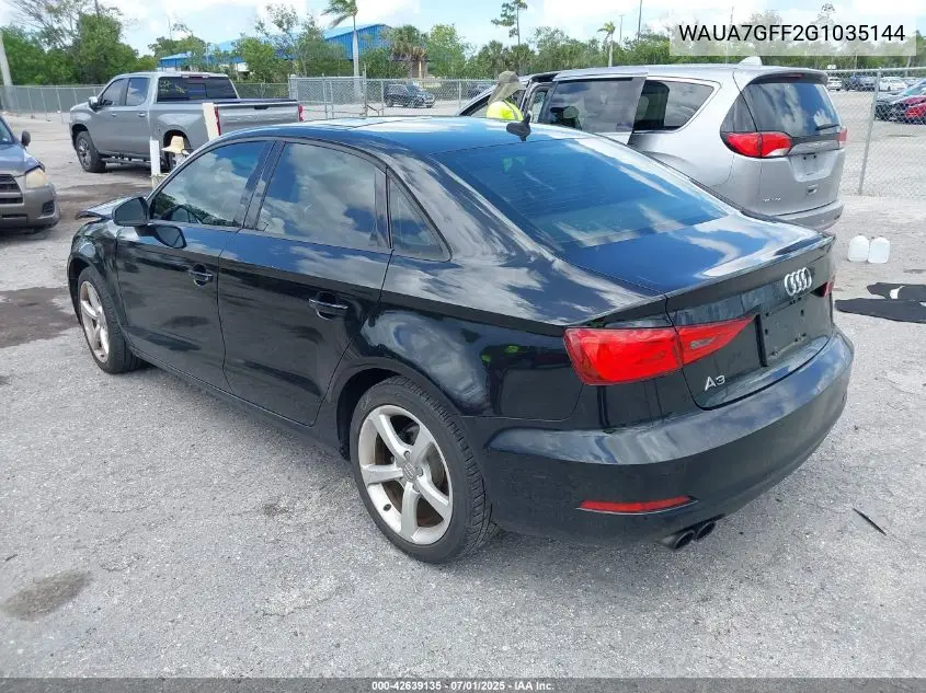 2016 Audi A3 1.8T Premium VIN: WAUA7GFF2G1035144 Lot: 42639135