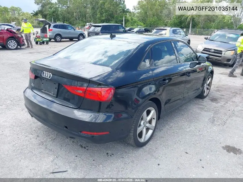2016 Audi A3 1.8T Premium VIN: WAUA7GFF2G1035144 Lot: 42639135