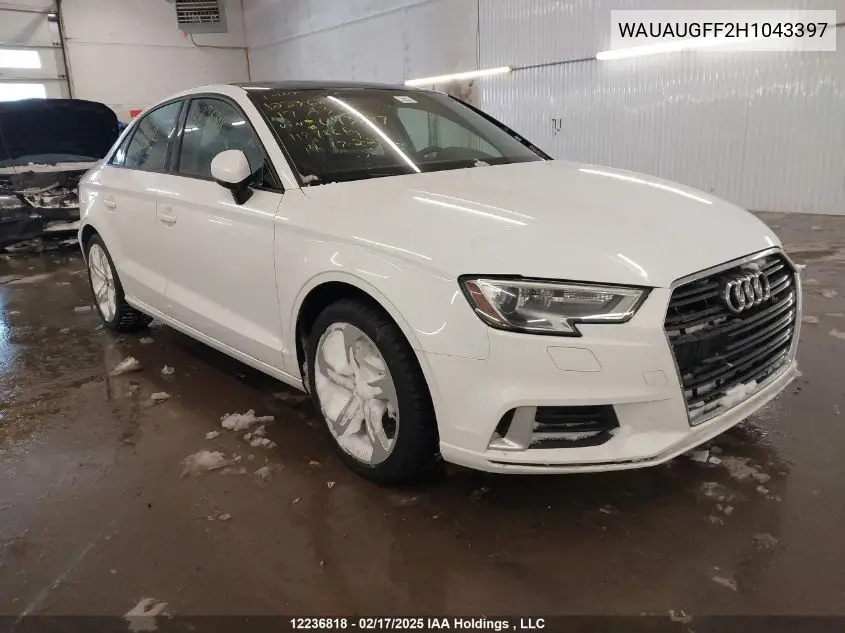 2017 Audi A3 VIN: WAUAUGFF2H1043397 Lot: 12236818