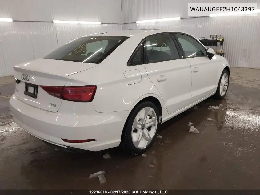 2017 Audi A3 VIN: WAUAUGFF2H1043397 Lot: 12236818