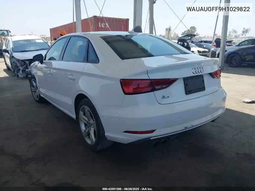 2017 Audi A3 2.0T Premium VIN: WAUAUGFF9H1029822 Lot: 42591368
