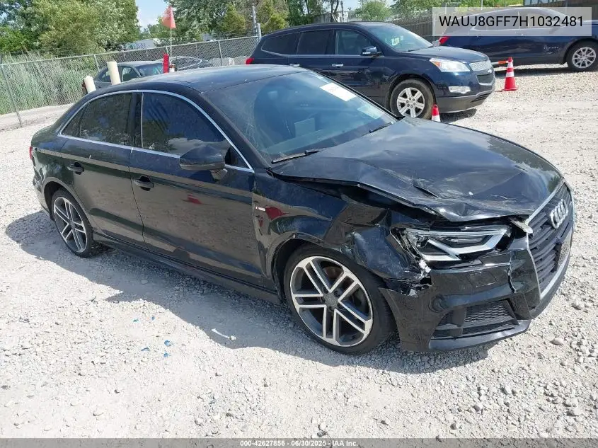 2017 Audi A3 2.0T Premium VIN: WAUJ8GFF7H1032481 Lot: 42627856