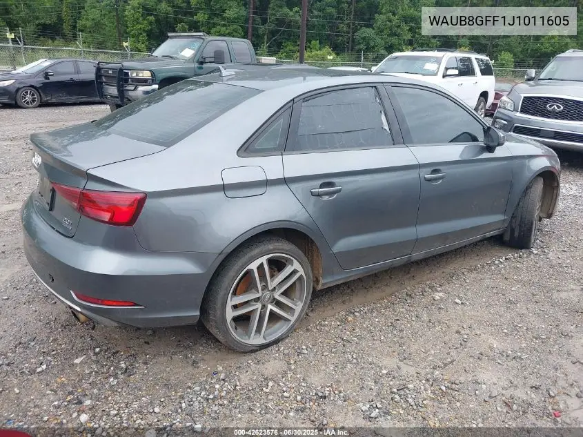 2018 Audi A3 2.0T Premium VIN: WAUB8GFF1J1011605 Lot: 42623576