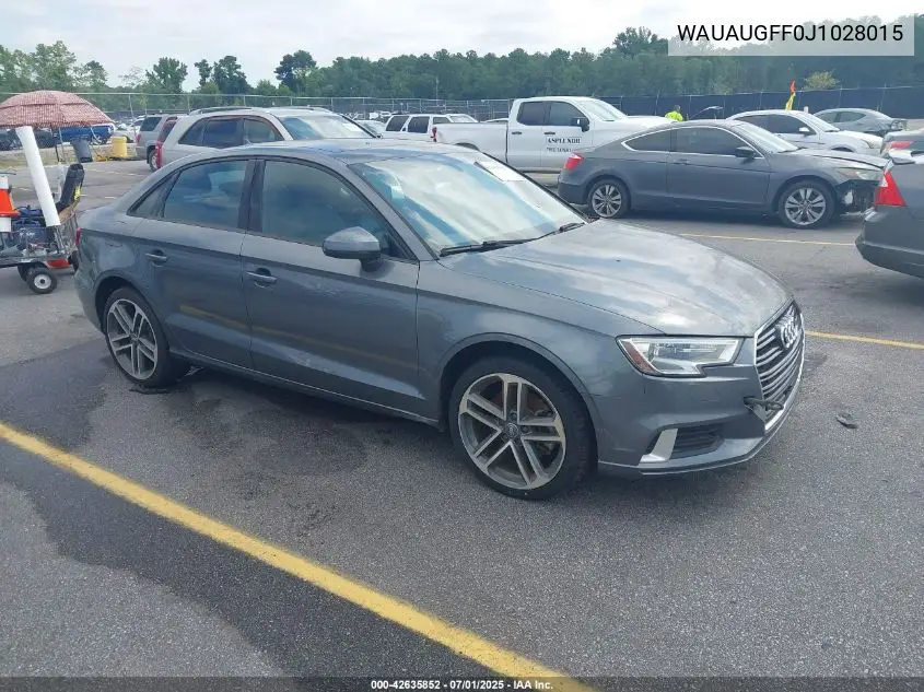 2018 Audi A3 2.0T Premium/2.0T Tech Premium VIN: WAUAUGFF0J1028015 Lot: 42635852