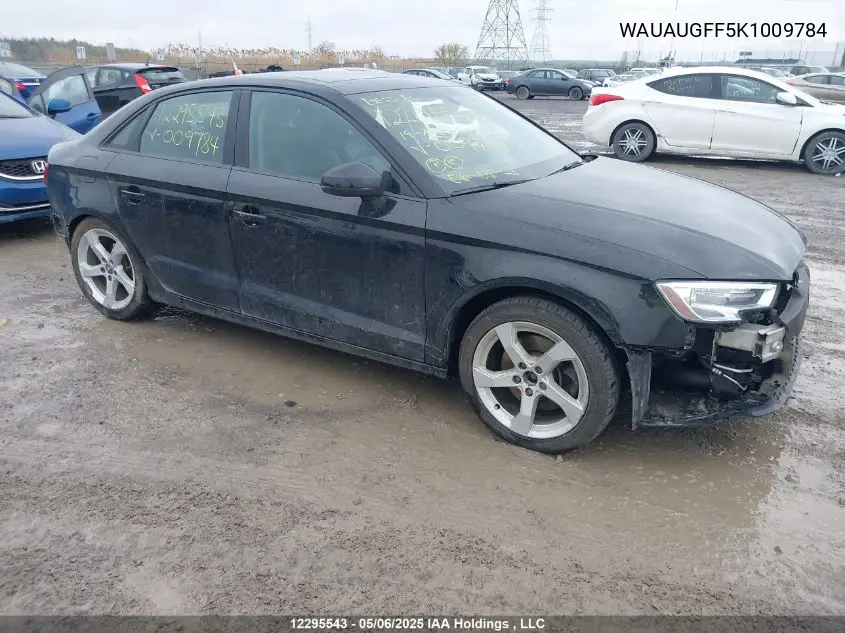 2019 Audi A3 Premium/Titanium VIN: WAUAUGFF5K1009784 Lot: 12295543