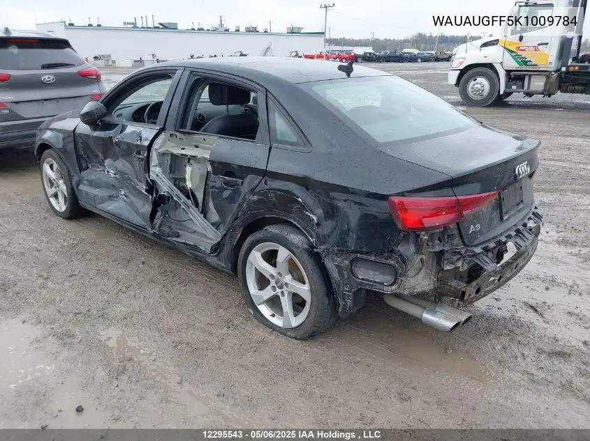 2019 Audi A3 Premium/Titanium VIN: WAUAUGFF5K1009784 Lot: 12295543