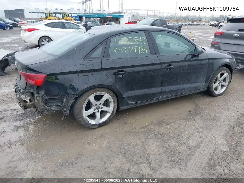 2019 Audi A3 Premium/Titanium VIN: WAUAUGFF5K1009784 Lot: 12295543