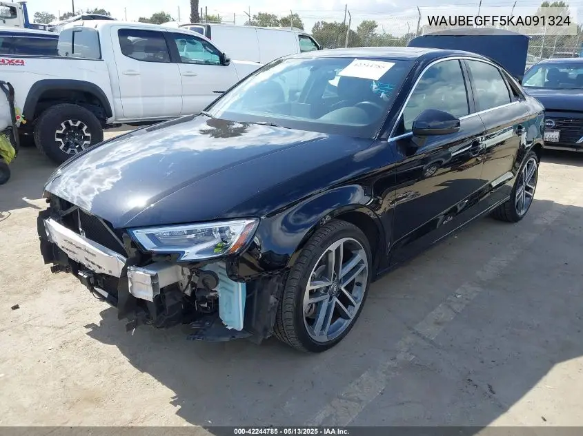 2019 Audi A3 45 Premium VIN: WAUBEGFF5KA091324 Lot: 42244785