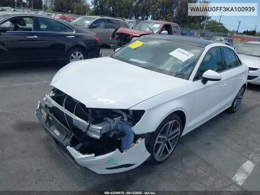 2019 Audi A3 40 Premium/40 Titanium Premium VIN: WAUAUGFF3KA100939 Lot: 42256576