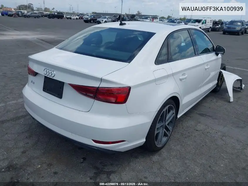 2019 Audi A3 40 Premium/40 Titanium Premium VIN: WAUAUGFF3KA100939 Lot: 42256576