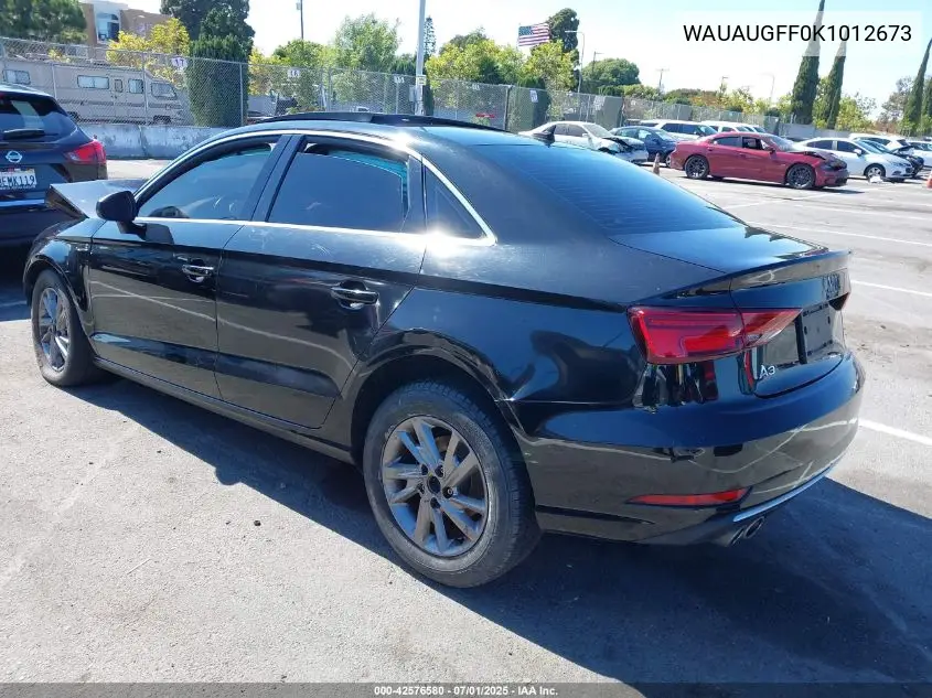 2019 Audi A3 40 Premium VIN: WAUAUGFF0K1012673 Lot: 42576580