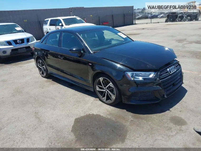 2020 Audi A3 Premium 45 Tfsi S Line Quattro S Tronic VIN: WAUBEGFF0LA089238 Lot: 42536890