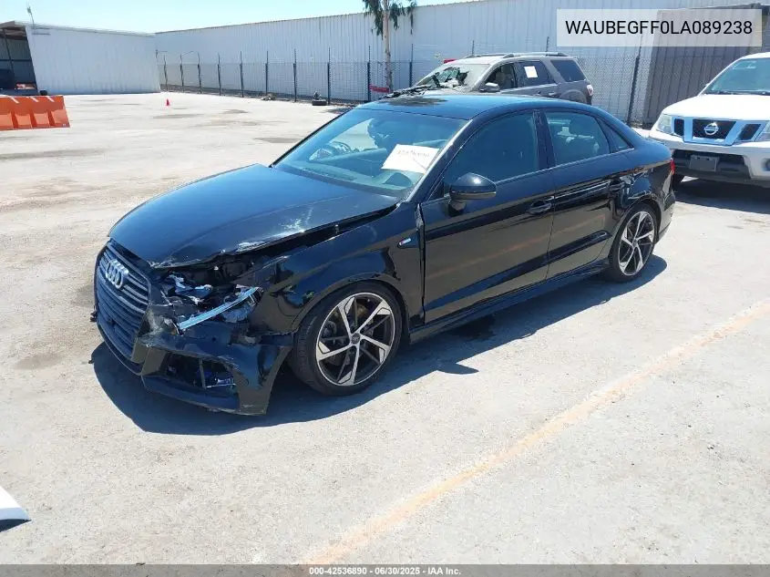 2020 Audi A3 Premium 45 Tfsi S Line Quattro S Tronic VIN: WAUBEGFF0LA089238 Lot: 42536890