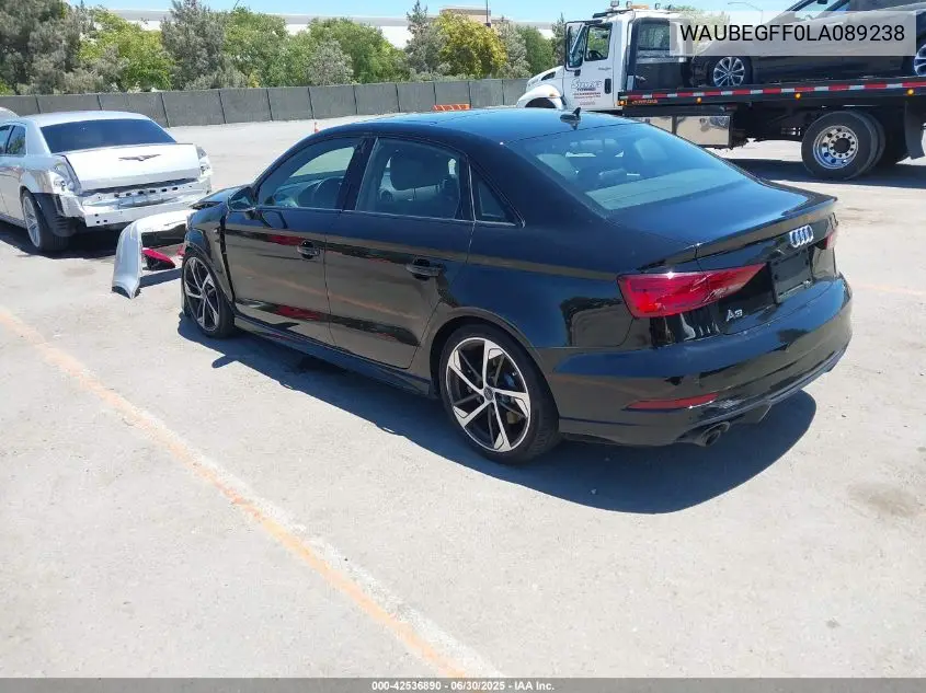 2020 Audi A3 Premium 45 Tfsi S Line Quattro S Tronic VIN: WAUBEGFF0LA089238 Lot: 42536890