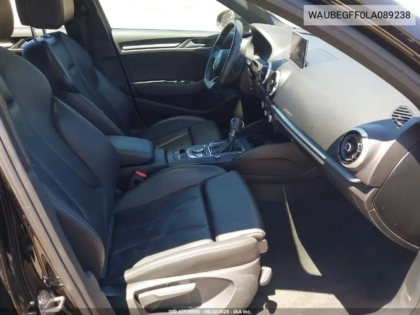 2020 Audi A3 Premium 45 Tfsi S Line Quattro S Tronic VIN: WAUBEGFF0LA089238 Lot: 42536890