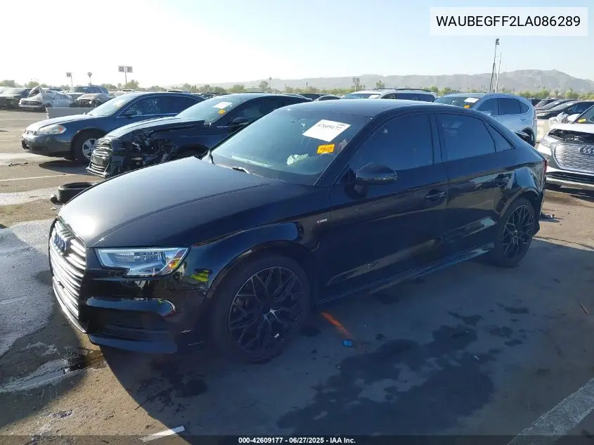 2020 Audi A3 S-Line Premium VIN: WAUBEGFF2LA086289 Lot: 42609177