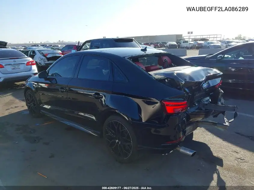 2020 Audi A3 S-Line Premium VIN: WAUBEGFF2LA086289 Lot: 42609177