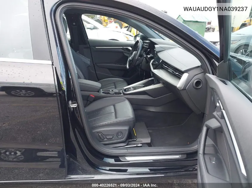 2022 Audi A3 Premium 40 Tfsi Front-Wheel Drive S Tronic VIN: WAUAUDGY1NA039237 Lot: 40226521